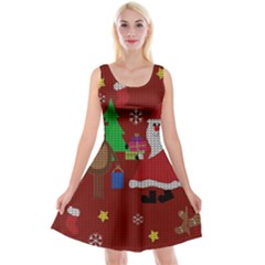 Ugly Christmas Sweater Reversible Velvet Sleeveless Dress by Valentinaart