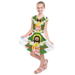 Jesus - Christmas Kids  Short Sleeve Dress by Valentinaart