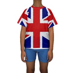 Union Jack Pencil Art Kids  Short Sleeve Swimwear by picsaspassion