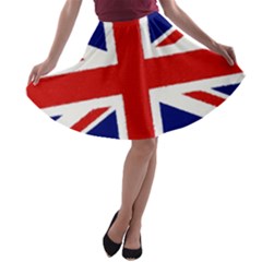 Union Jack Pencil Art A-line Skater Skirt by picsaspassion