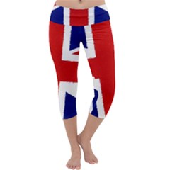 Union Jack Pencil Art Capri Yoga Leggings by picsaspassion