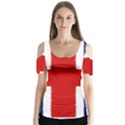 Union Jack Pencil Art Butterfly Sleeve Cutout Tee  View1