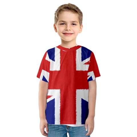 Union Jack Watercolor Drawing Art Kids  Sport Mesh Tee by picsaspassion