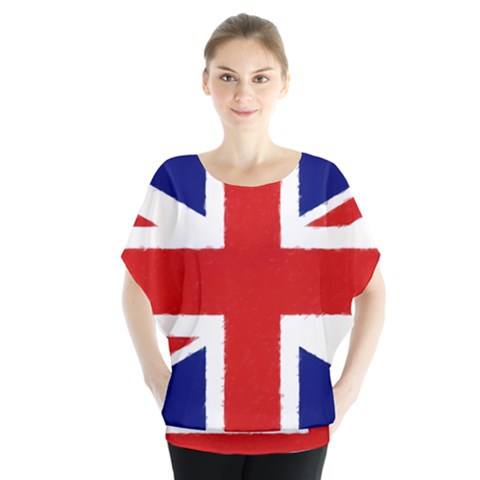 Union Jack Watercolor Drawing Art Blouse by picsaspassion