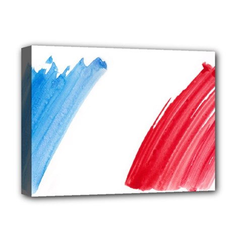 France Flag, Banner Watercolor Painting Art Deluxe Canvas 16  X 12   by picsaspassion