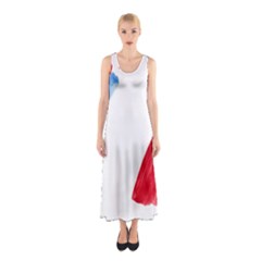 France Flag, Banner Watercolor Painting Art Sleeveless Maxi Dress by picsaspassion