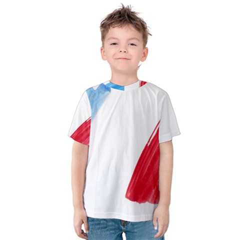 France Flag, Banner Watercolor Painting Art Kids  Cotton Tee by picsaspassion