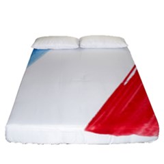 France Flag, Banner Watercolor Painting Art Fitted Sheet (queen Size) by picsaspassion