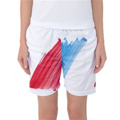 France Flag, Banner Watercolor Painting Art Women s Basketball Shorts by picsaspassion