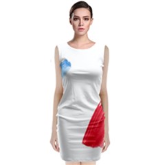 France Flag, Banner Watercolor Painting Art Classic Sleeveless Midi Dress by picsaspassion