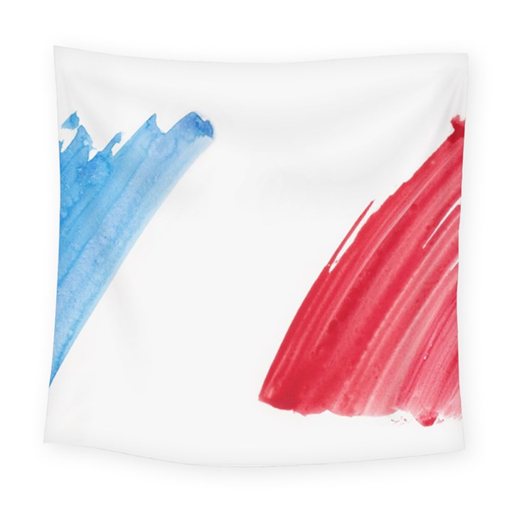 France flag, banner watercolor painting art Square Tapestry (Large)