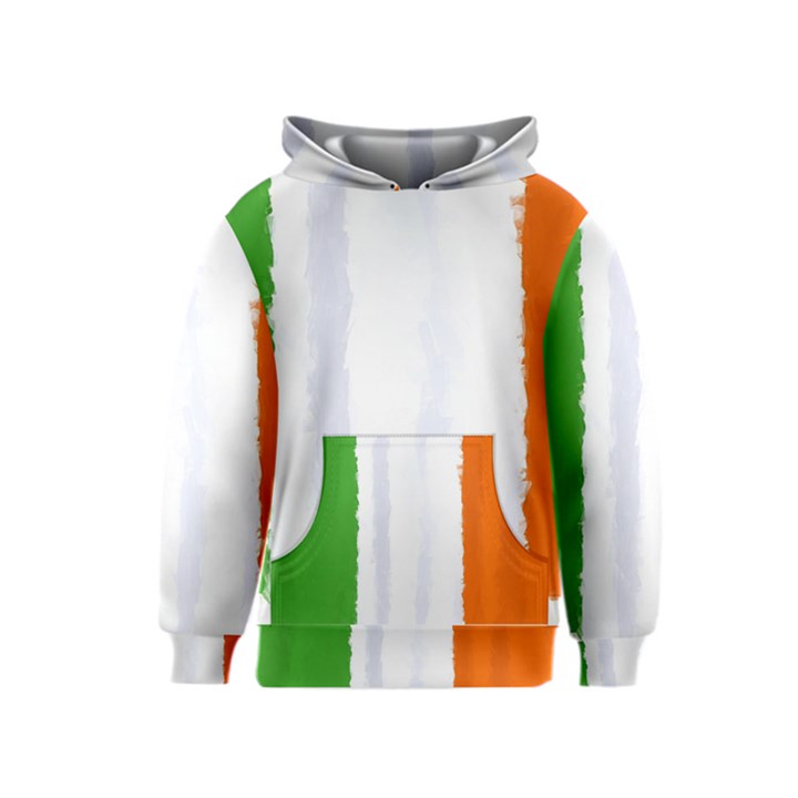 Flag Ireland, banner watercolor painting art Kids  Pullover Hoodie