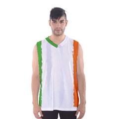 Flag Ireland, Banner Watercolor Painting Art Men s Basketball Tank Top by picsaspassion