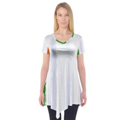 Flag Ireland, Banner Watercolor Painting Art Short Sleeve Tunic  by picsaspassion