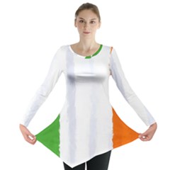 Flag Ireland, Banner Watercolor Painting Art Long Sleeve Tunic  by picsaspassion