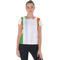 Flag Ireland, Banner Watercolor Painting Art Short Sleeve Sports Top  by picsaspassion