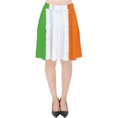 Flag Ireland, Banner Watercolor Painting Art Velvet High Waist Skirt by picsaspassion