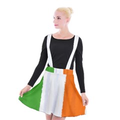 Flag Ireland, Banner Watercolor Painting Art Suspender Skater Skirt by picsaspassion