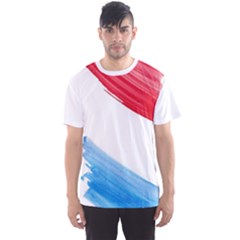 Tricolor Banner Watercolor Painting Art Men s Sports Mesh Tee