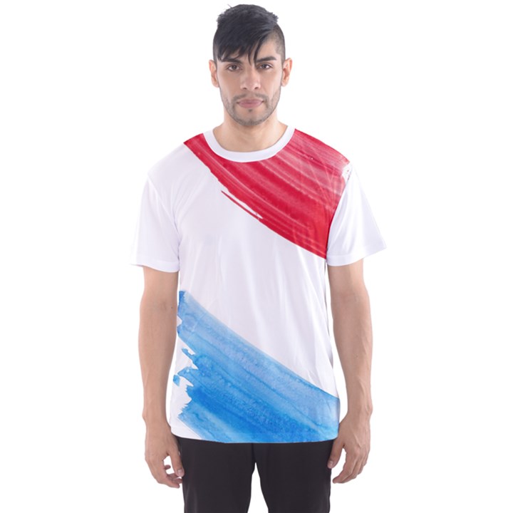 Tricolor banner watercolor painting art Men s Sports Mesh Tee