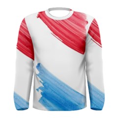 Tricolor Banner Watercolor Painting Art Men s Long Sleeve Tee by picsaspassion