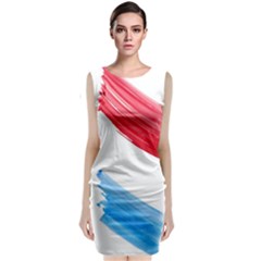 Tricolor Banner Watercolor Painting Art Sleeveless Velvet Midi Dress by picsaspassion