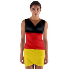 German Flag, Banner Deutschland, Watercolor Painting Art Wrap Front Bodycon Dress by picsaspassion