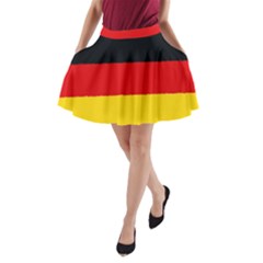 German Flag, Banner Deutschland, Watercolor Painting Art A-line Pocket Skirt by picsaspassion