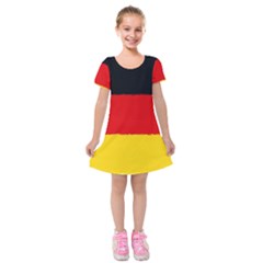 German Flag, Banner Deutschland, Watercolor Painting Art Kids  Short Sleeve Velvet Dress by picsaspassion