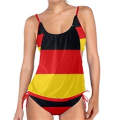 German Flag, Banner Deutschland, Watercolor Painting Art Tankini Set by picsaspassion