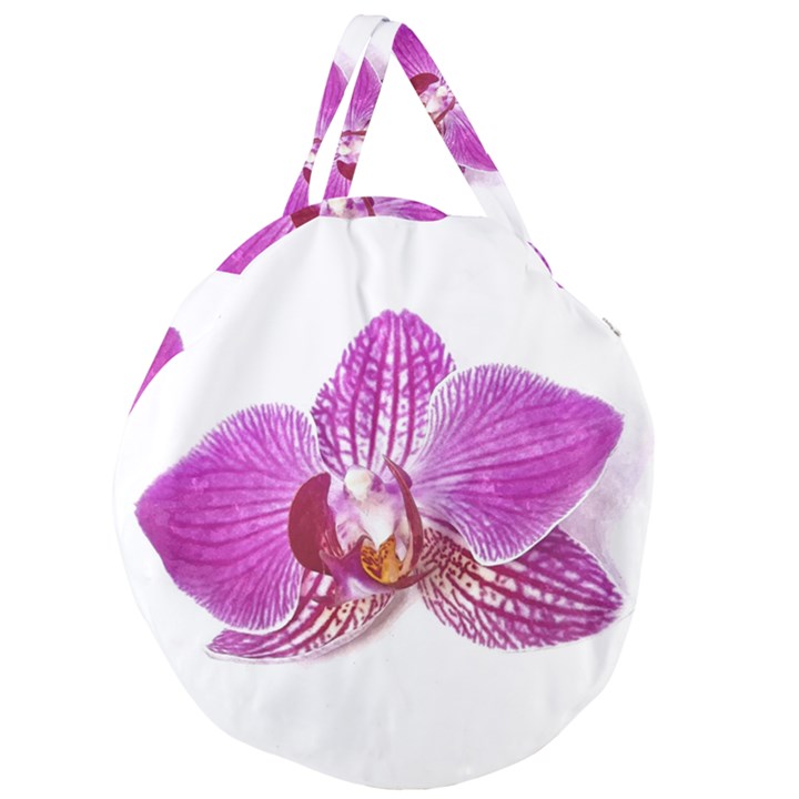 Lilac Phalaenopsis Aquarel  watercolor art painting Giant Round Zipper Tote