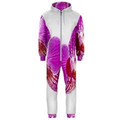 Lilac Phalaenopsis Flower, Floral Oil Painting Art Hooded Jumpsuit (men)  by picsaspassion