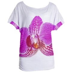 Lilac Phalaenopsis Flower, Floral Oil Painting Art Women s Oversized Tee by picsaspassion