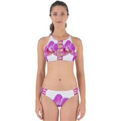 Lilac Phalaenopsis Flower, Floral Oil Painting Art Perfectly Cut Out Bikini Set