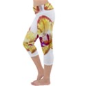 Yellow Phalaenopsis flower, floral Aquarel watercolor painting art Capri Yoga Leggings View2