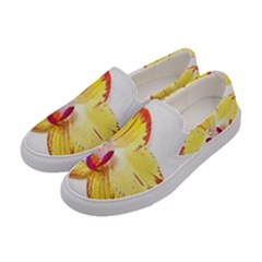 Phalaenopsis Yellow Flower, Floral Oil Painting Art Women s Canvas Slip Ons by picsaspassion