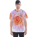 Pink Rose flower, floral oil painting art Men s Sports Mesh Tee View1