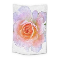 Pink Rose Flower, Floral Oil Painting Art Small Tapestry by picsaspassion