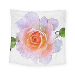 Pink Rose Flower, Floral Oil Painting Art Square Tapestry (small) by picsaspassion