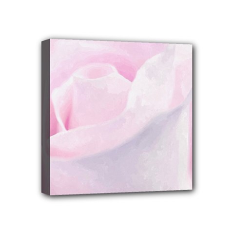 Rose Pink Flower, Floral Aquarel - Watercolor Painting Art Mini Canvas 4  X 4  by picsaspassion