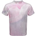 Rose pink flower, floral Aquarel - watercolor painting art Men s Cotton Tee View1