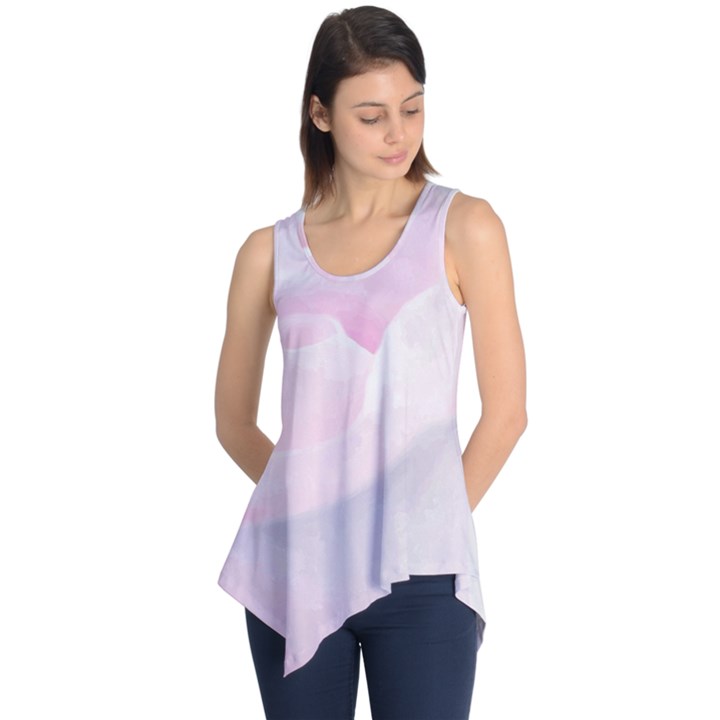 Rose pink flower, floral Aquarel - watercolor painting art Sleeveless Tunic