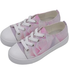 Rose Pink Flower, Floral Aquarel - Watercolor Painting Art Kids  Low Top Canvas Sneakers by picsaspassion