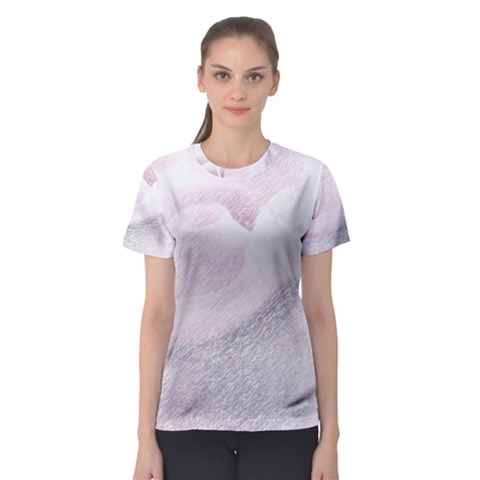 Rose Pink Flower  Floral Pencil Drawing Art Women s Sport Mesh Tee by picsaspassion