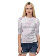 Rose Pink Flower  Floral Pencil Drawing Art Quarter Sleeve Raglan Tee