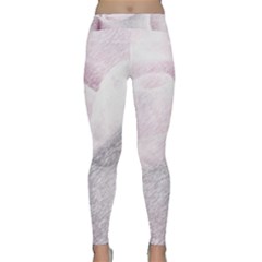 Rose Pink Flower  Floral Pencil Drawing Art Classic Yoga Leggings by picsaspassion