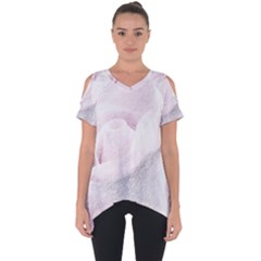 Rose Pink Flower  Floral Pencil Drawing Art Cut Out Side Drop Tee by picsaspassion