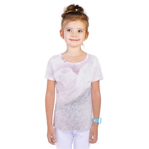 Rose Pink Flower  Floral Pencil Drawing Art Kids  One Piece Tee by picsaspassion