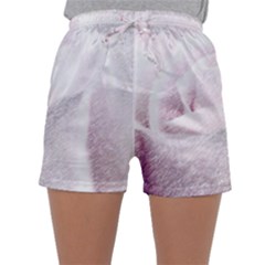 Rose Pink Flower  Floral Pencil Drawing Art Sleepwear Shorts by picsaspassion