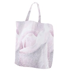 Rose Pink Flower  Floral Pencil Drawing Art Giant Grocery Zipper Tote by picsaspassion